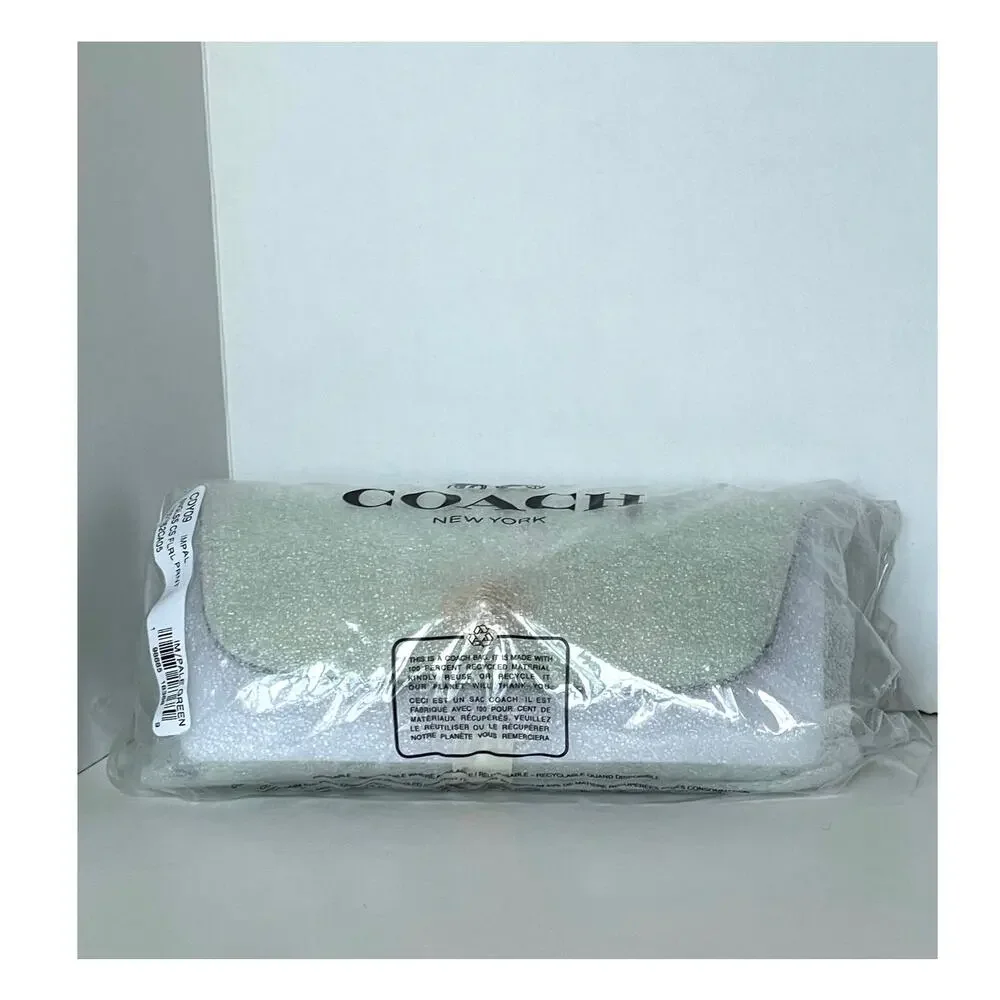 Coach CDY09 Pale Green Floral Leather Sunglasses Case
